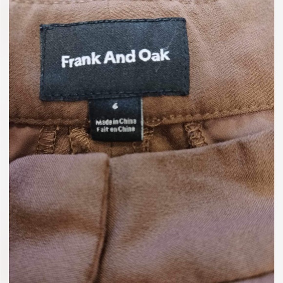 Frank And Oak Wool Blend Brown Trousers Size 6 - Picture 6 of 8